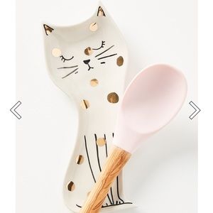 Anthropologie new bethen CAT gold retro spoon rest kitchen Gift